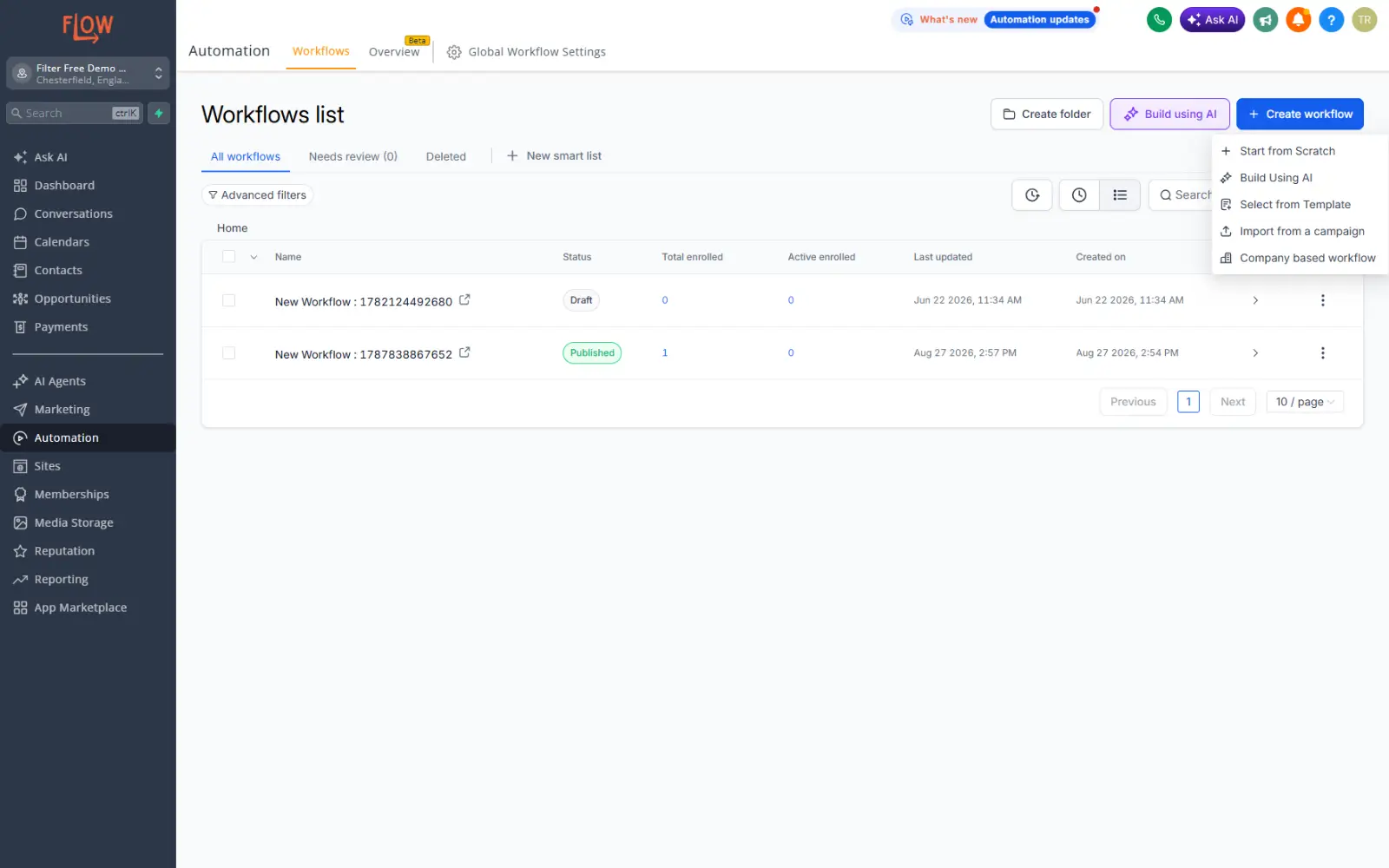 Flow Create Workflow Flow Create Workflow